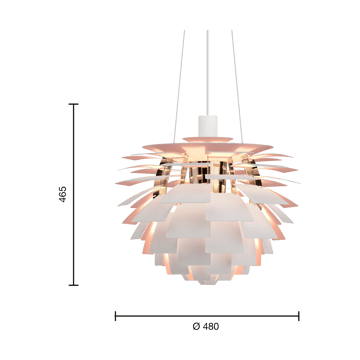 PH Artichoke Anniversary edition pendant lamp - Matte white-pale rose Ø48 cm - Louis Poulsen