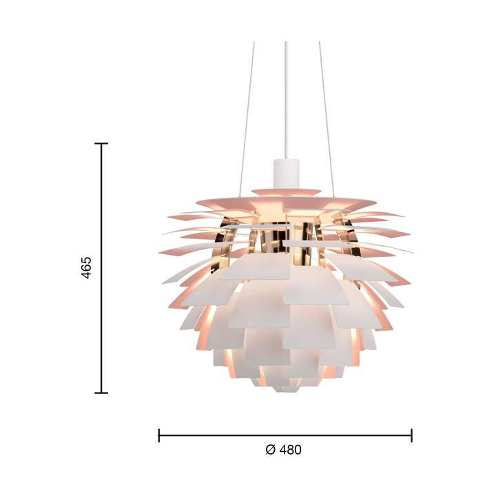 PH Artichoke Anniversary edition pendant lamp - Matte white-pale rose Ø48 cm - Louis Poulsen