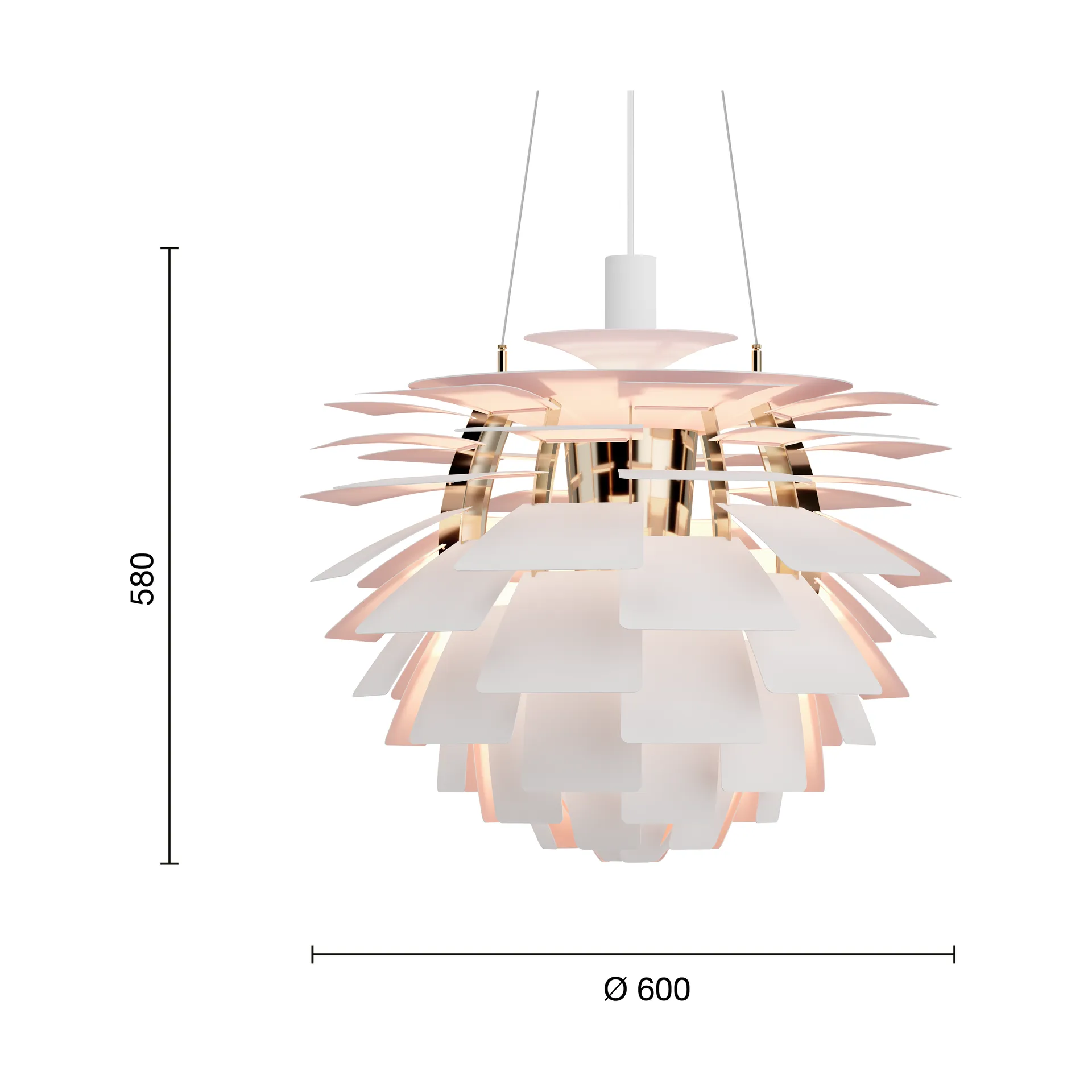 PH Artichoke Anniversary edition pendant lamp, Matte white-pale rose Ø60 cm Louis Poulsen