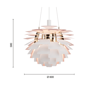 PH Artichoke Anniversary edition pendant lamp - Matte white-pale rose Ø60 cm - Louis Poulsen