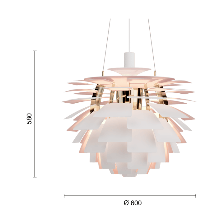 PH Artichoke Anniversary edition pendant lamp - Matte white-pale rose Ø60 cm - Louis Poulsen