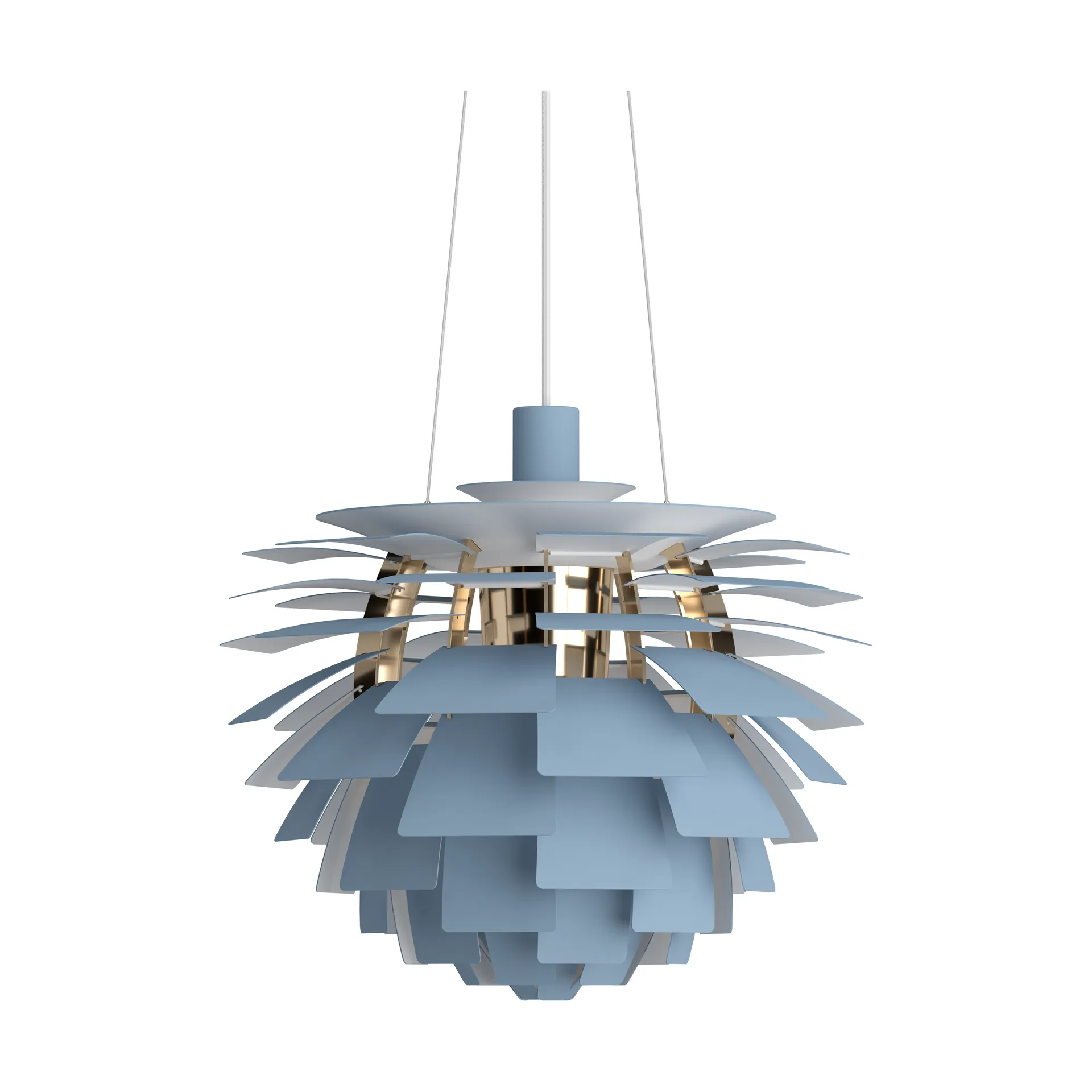 PH Artichoke pendant lamp Ø48 cm, Dusty blue-brass metallised Louis Poulsen