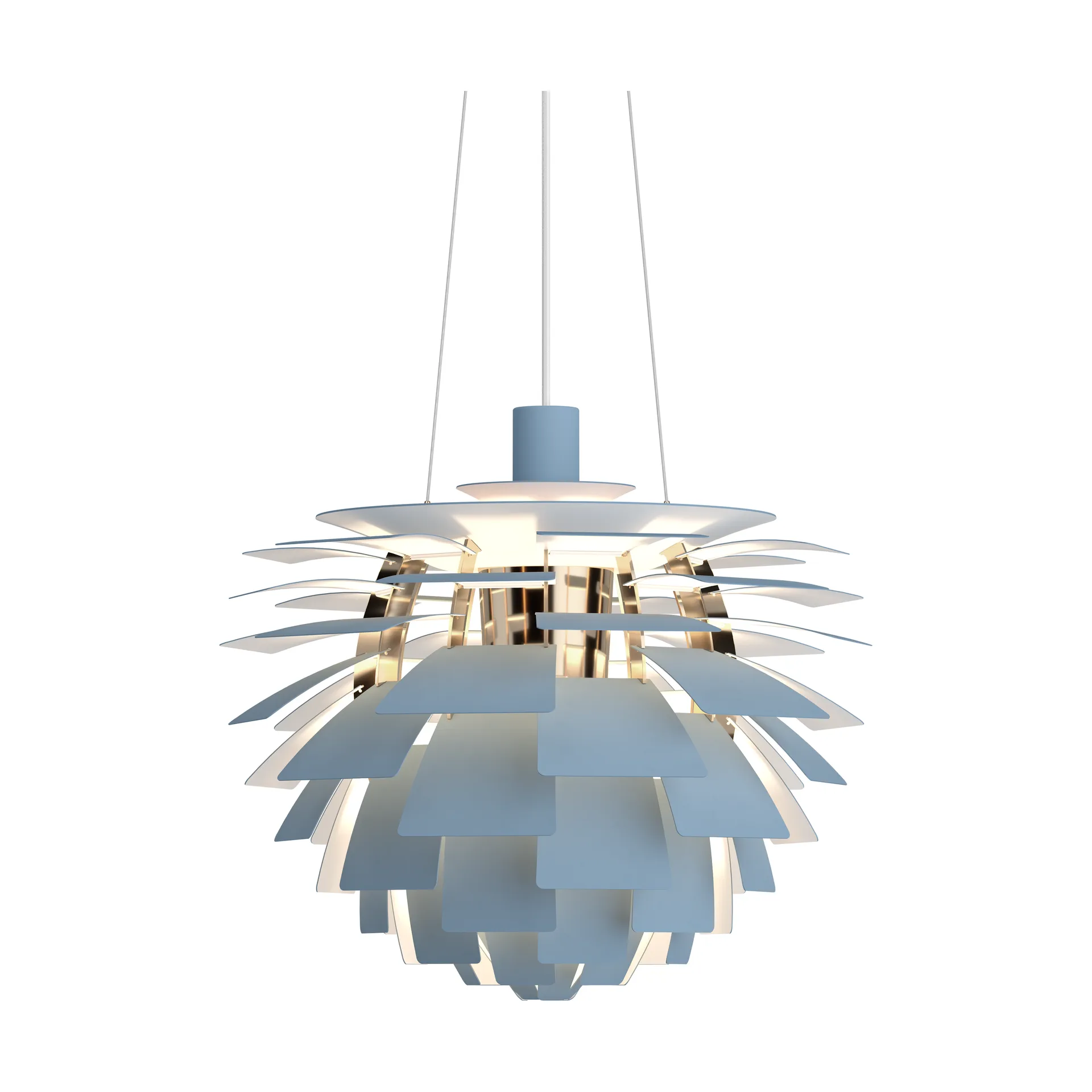PH Artichoke pendant lamp Ø48 cm, Dusty blue-brass metallised Louis Poulsen