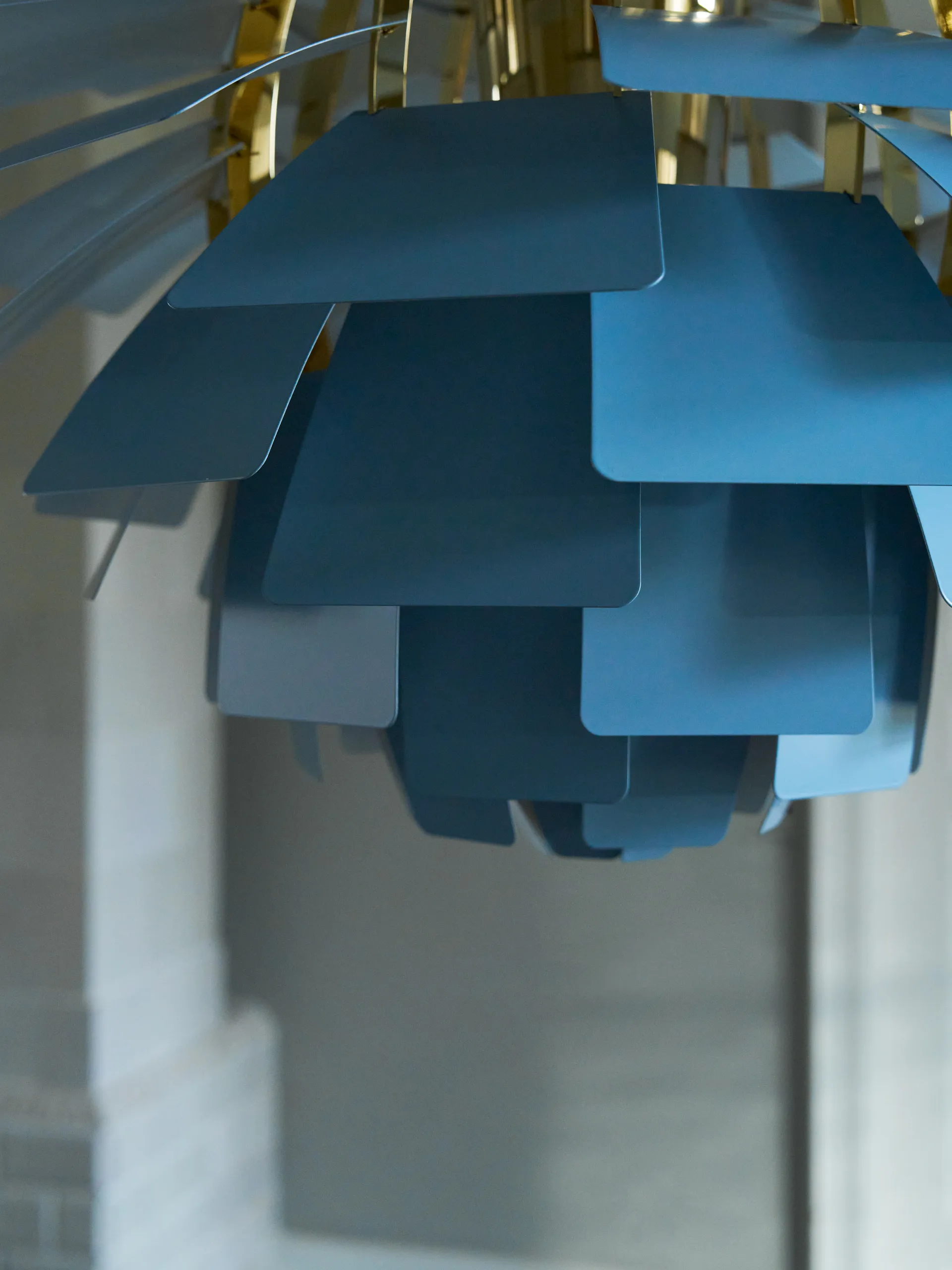 PH Artichoke pendant lamp Ø48 cm, Dusty blue-brass metallised Louis Poulsen