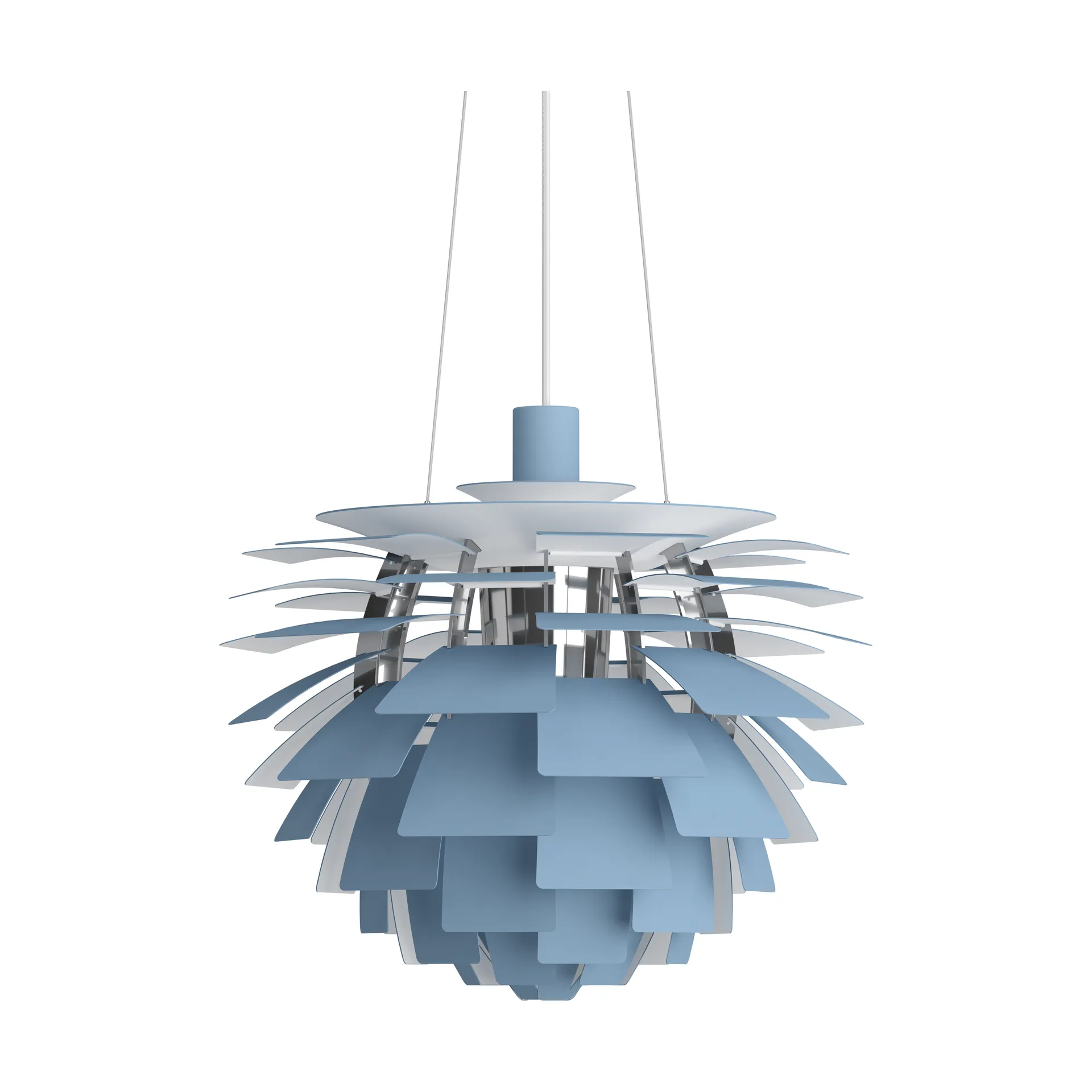 PH Artichoke pendant lamp Ø48 cm, Dusty blue-high lustre chrome plated Louis Poulsen
