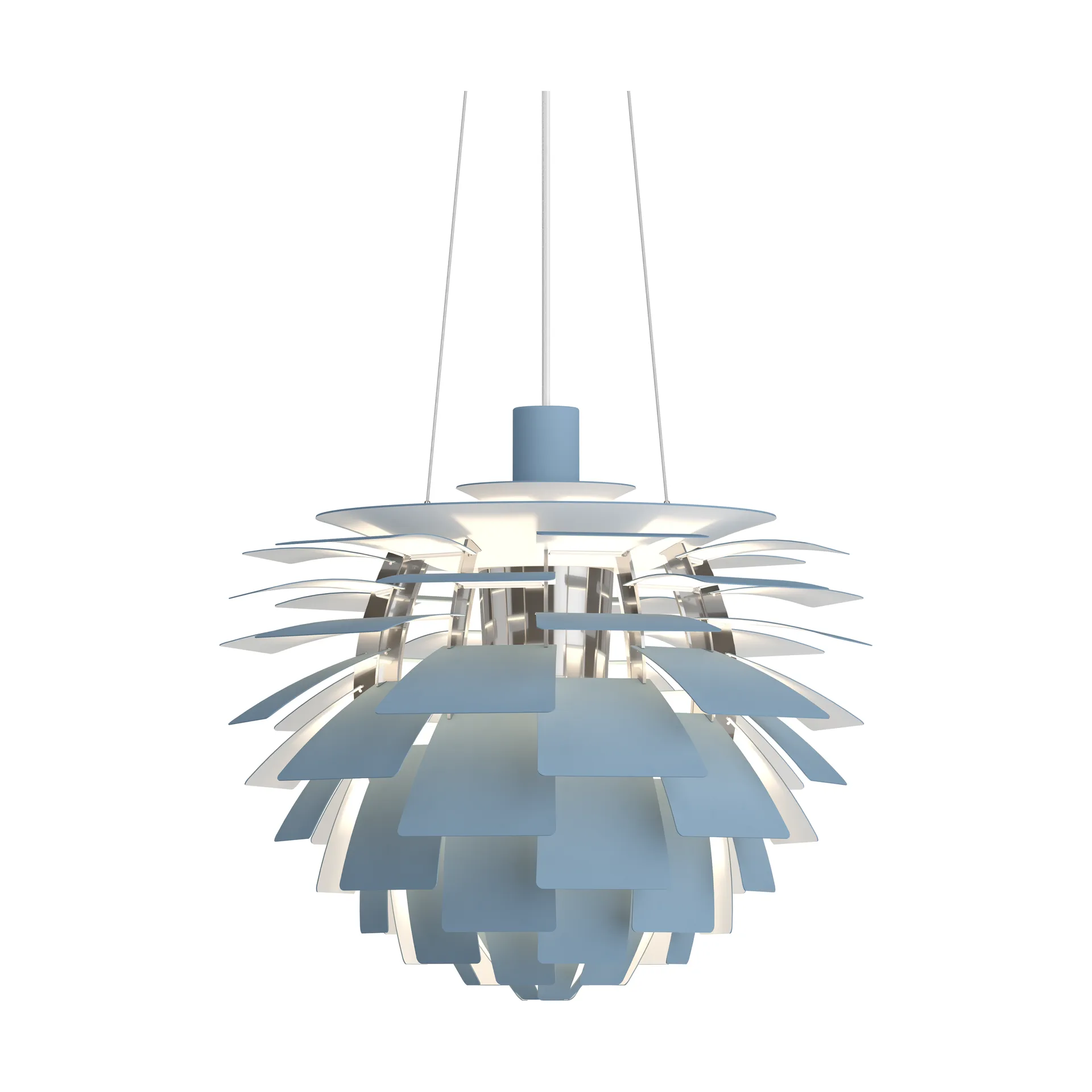 PH Artichoke pendant lamp Ø48 cm, Dusty blue-high lustre chrome plated Louis Poulsen