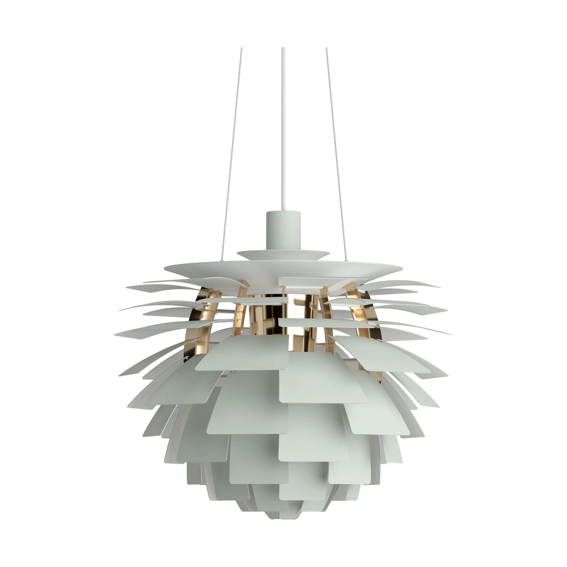 PH Artichoke pendant lamp Ø48 cm, Dusty green-brass metallised Louis Poulsen