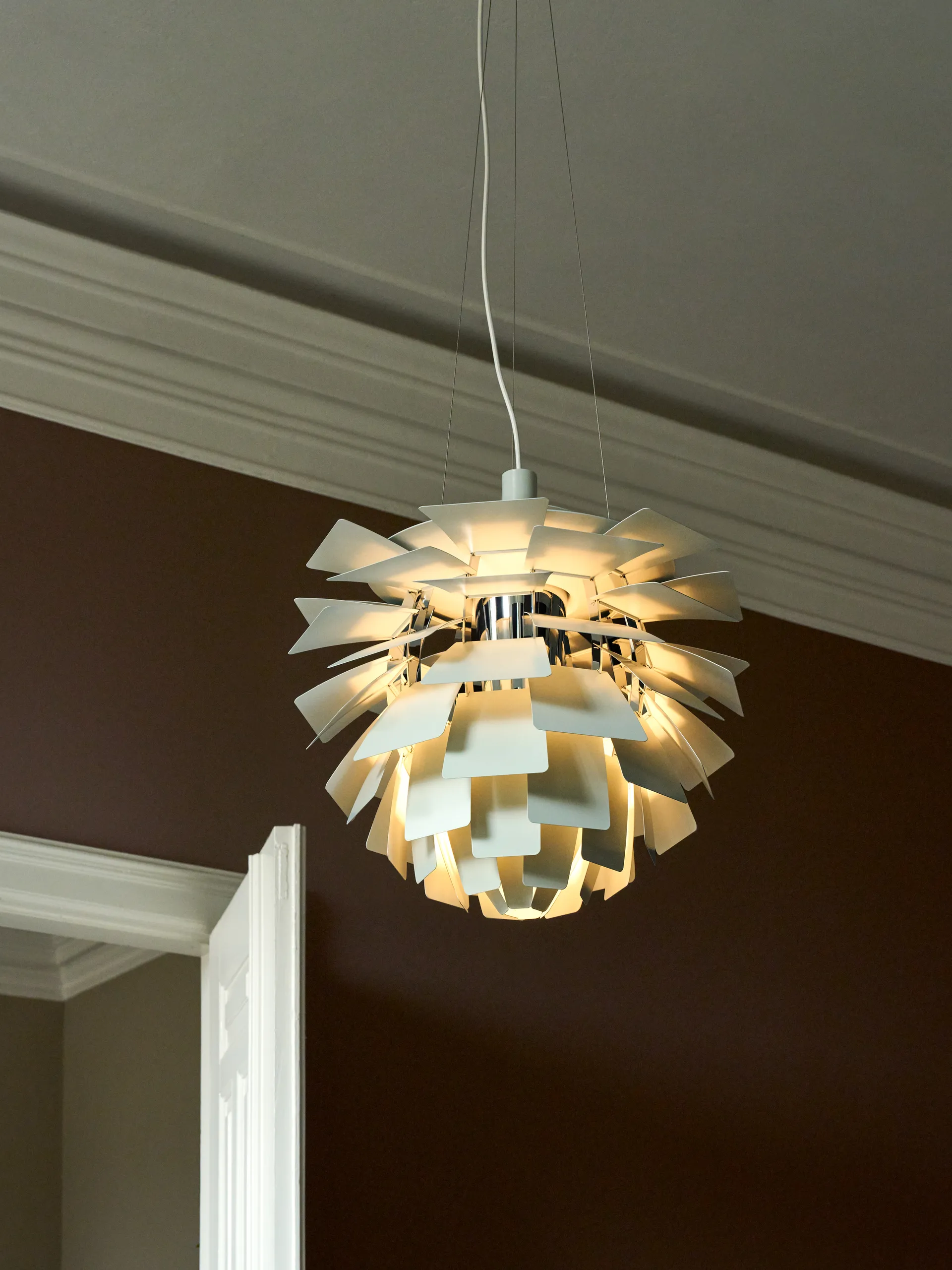 PH Artichoke pendant lamp Ø48 cm, Dusty green-high lustre chrome plated Louis Poulsen