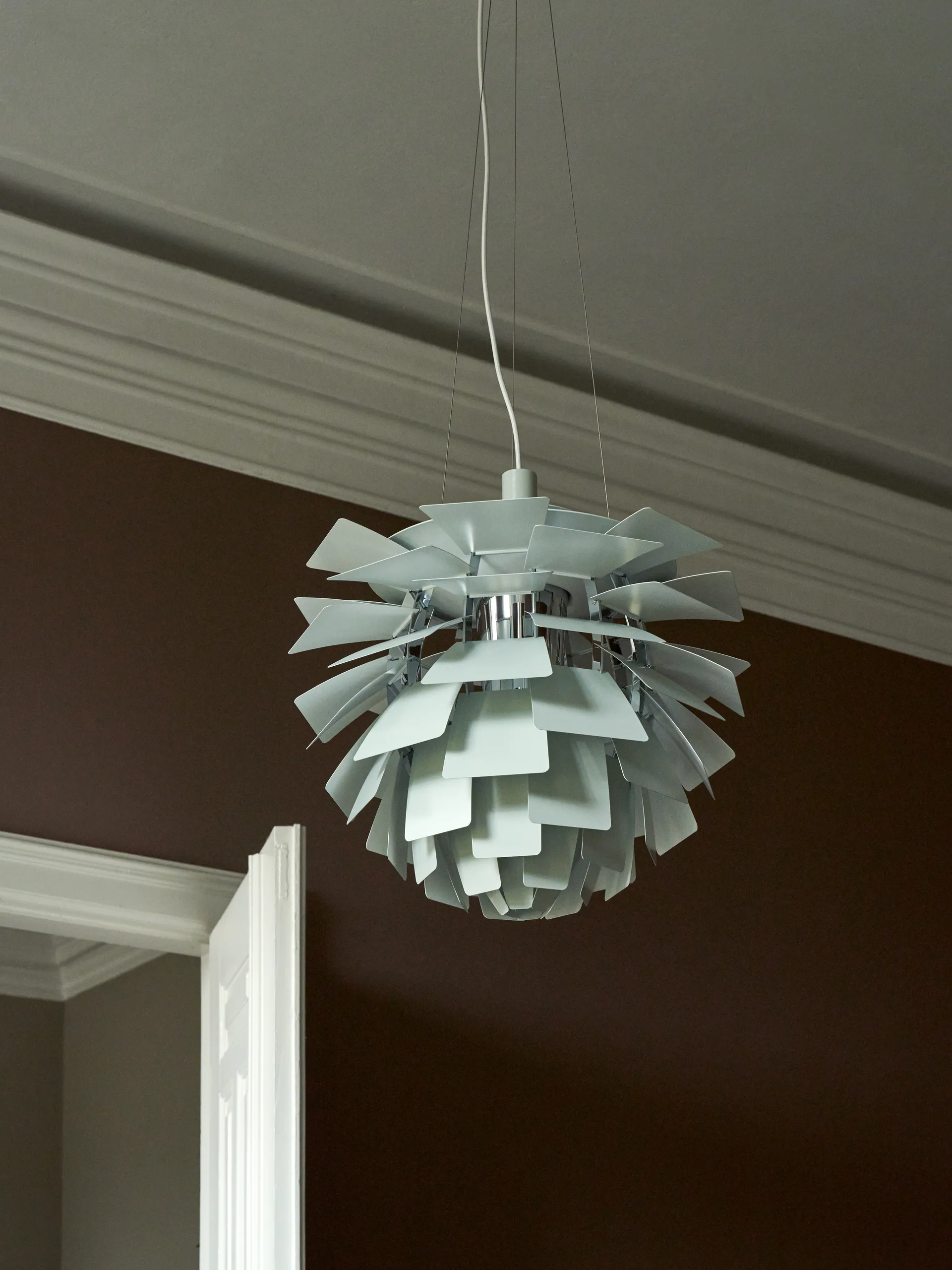 PH Artichoke pendant lamp Ø48 cm, Dusty green-high lustre chrome plated Louis Poulsen