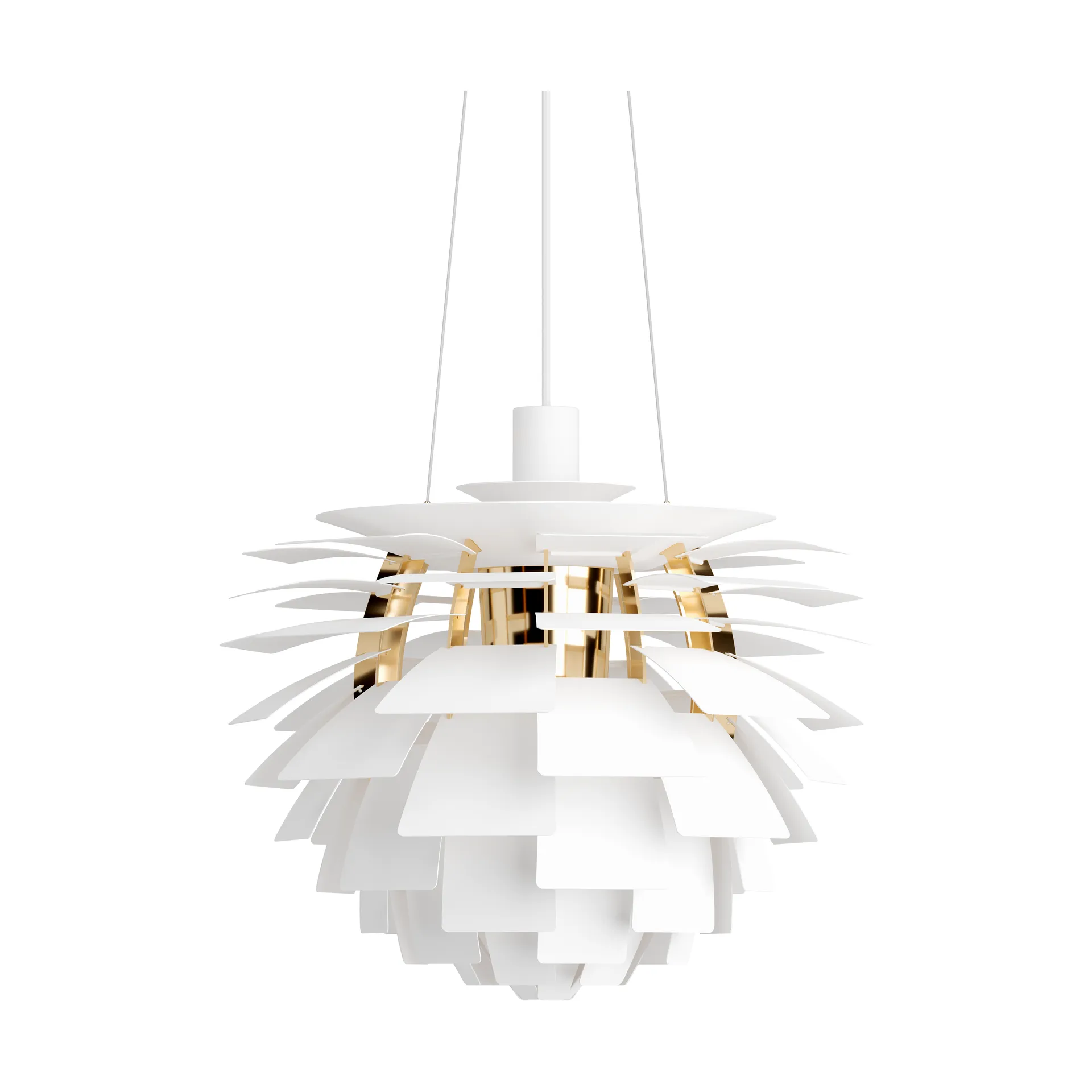 PH Artichoke pendant lamp Ø48 cm, Soft white-brass metallised Louis Poulsen