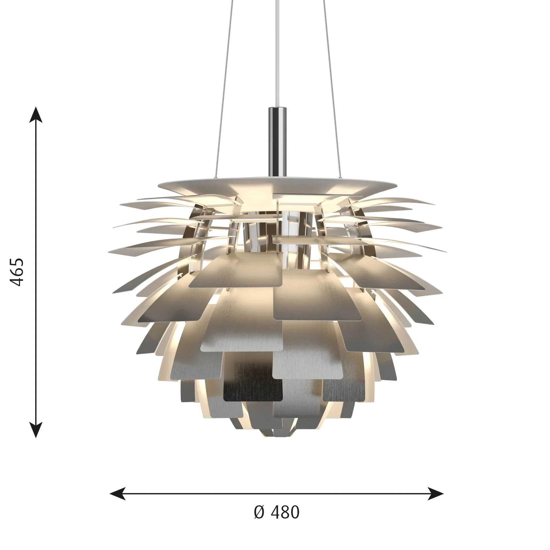 PH Artichoke pendant lamp Ø48 cm, Stainless steel Louis Poulsen