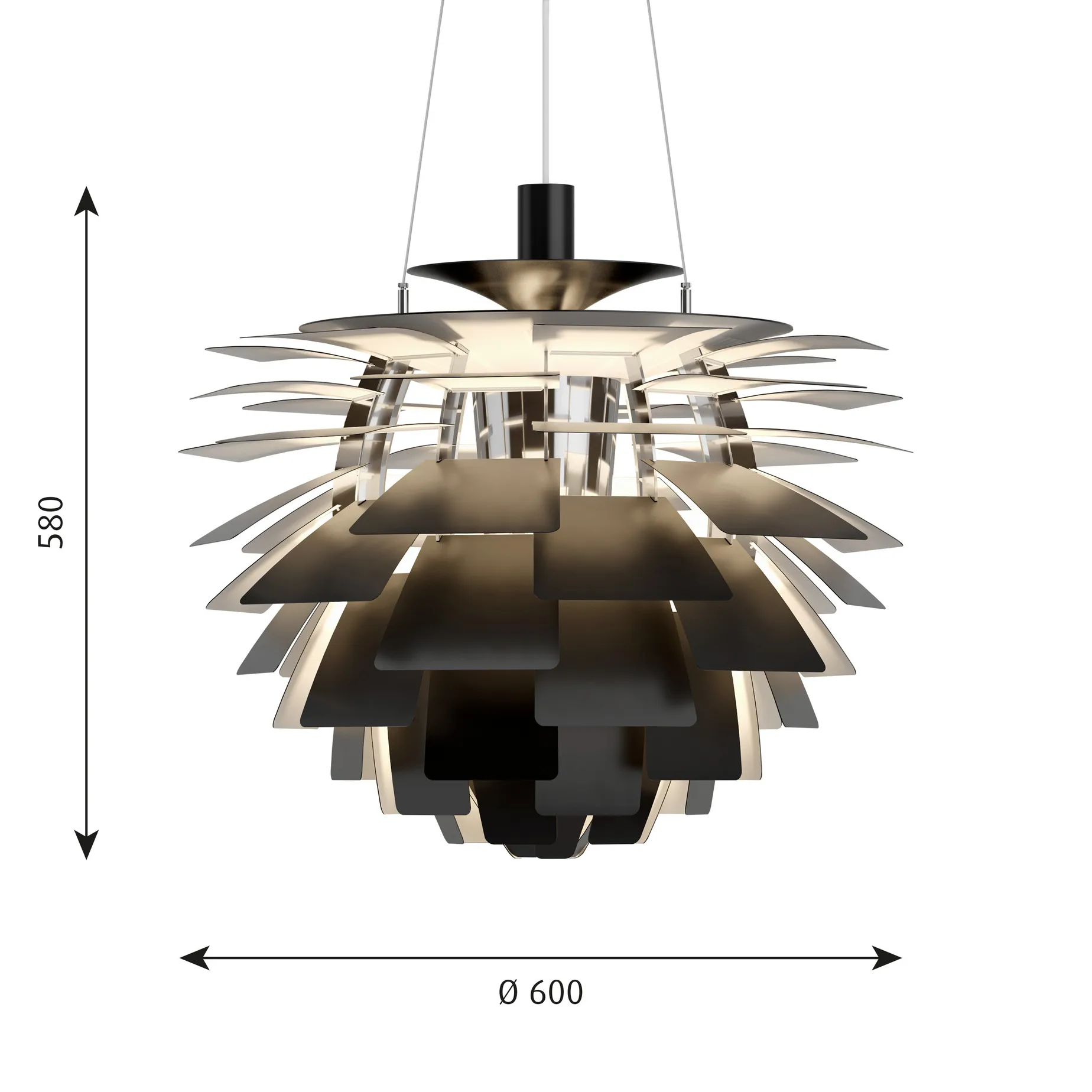 PH Artichoke pendant lamp Ø60 cm, Black Louis Poulsen