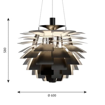 PH Artichoke pendant lamp Ø60 cm - Black - Louis Poulsen