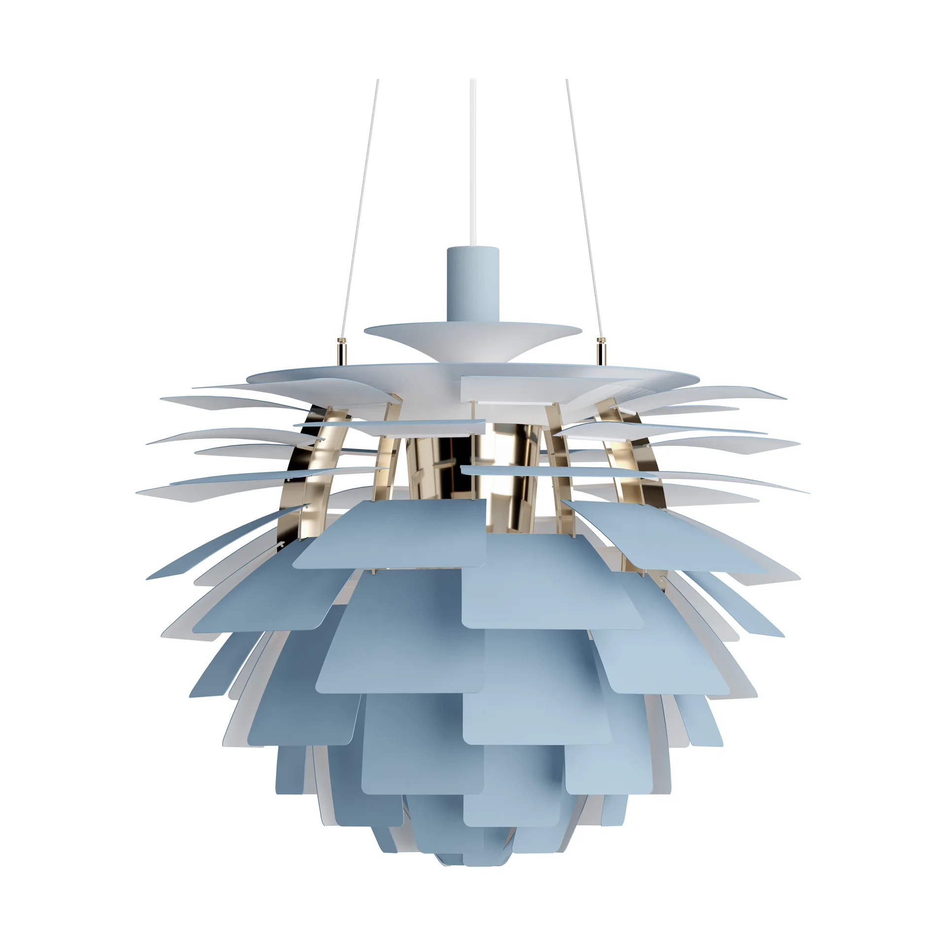 PH Artichoke pendant lamp Ø60 cm, Dusty blue-brass metallised Louis Poulsen