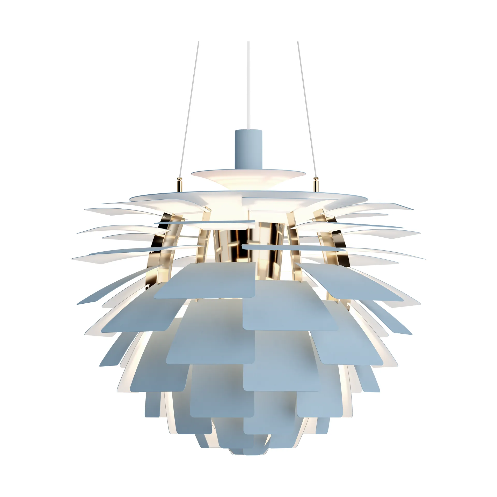 PH Artichoke pendant lamp Ø60 cm, Dusty blue-brass metallised Louis Poulsen
