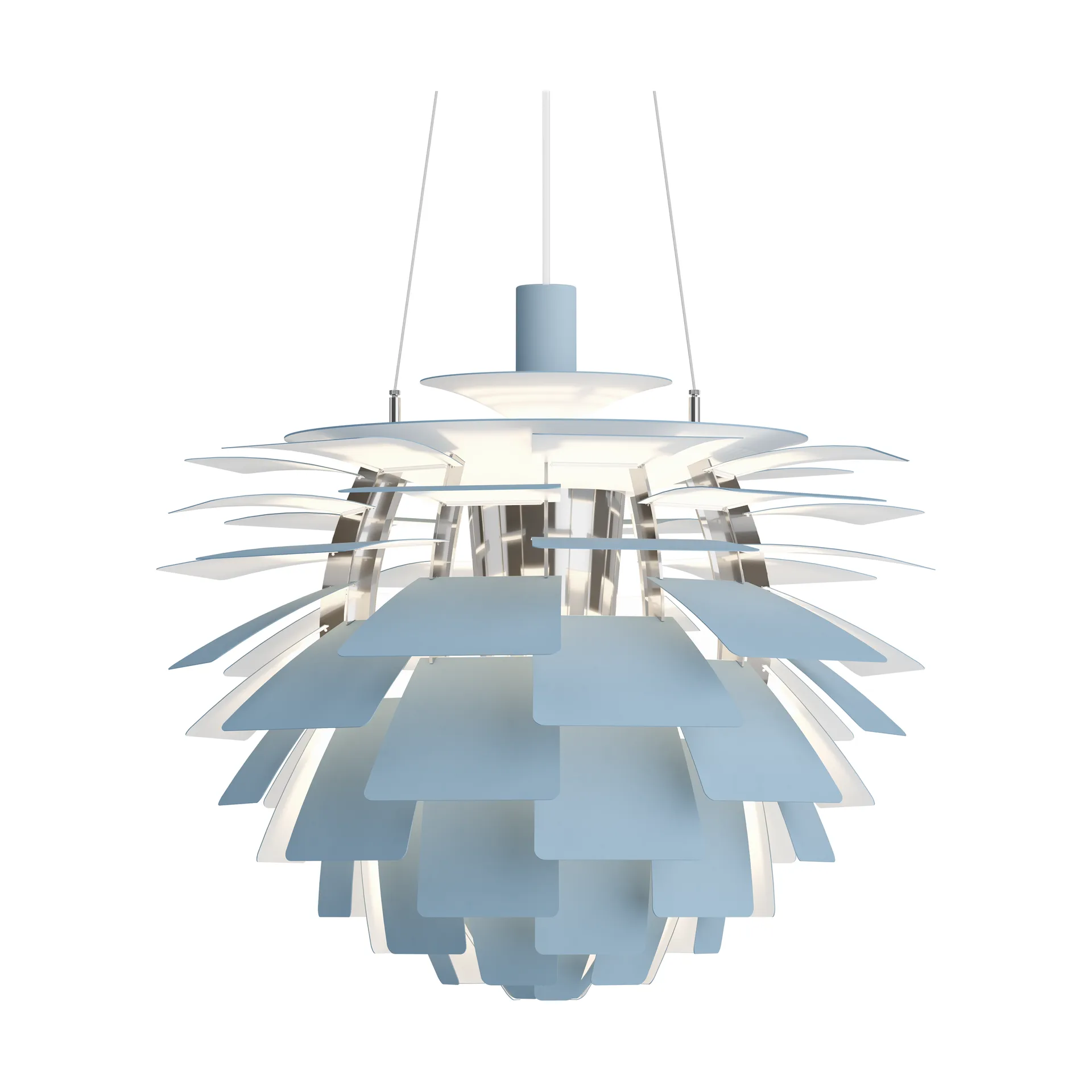 PH Artichoke pendant lamp Ø60 cm, Dusty blue-high lustre chrome plated Louis Poulsen