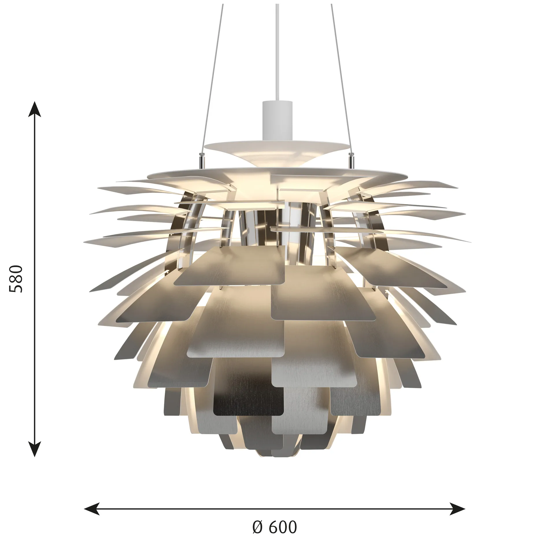 PH Artichoke pendant lamp Ø60 cm, Stainless steel Louis Poulsen
