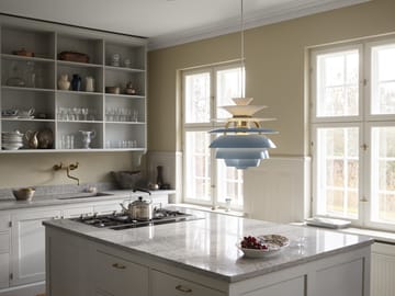 PH Snowball pendant lamp - Dusty blue-brass - Louis Poulsen