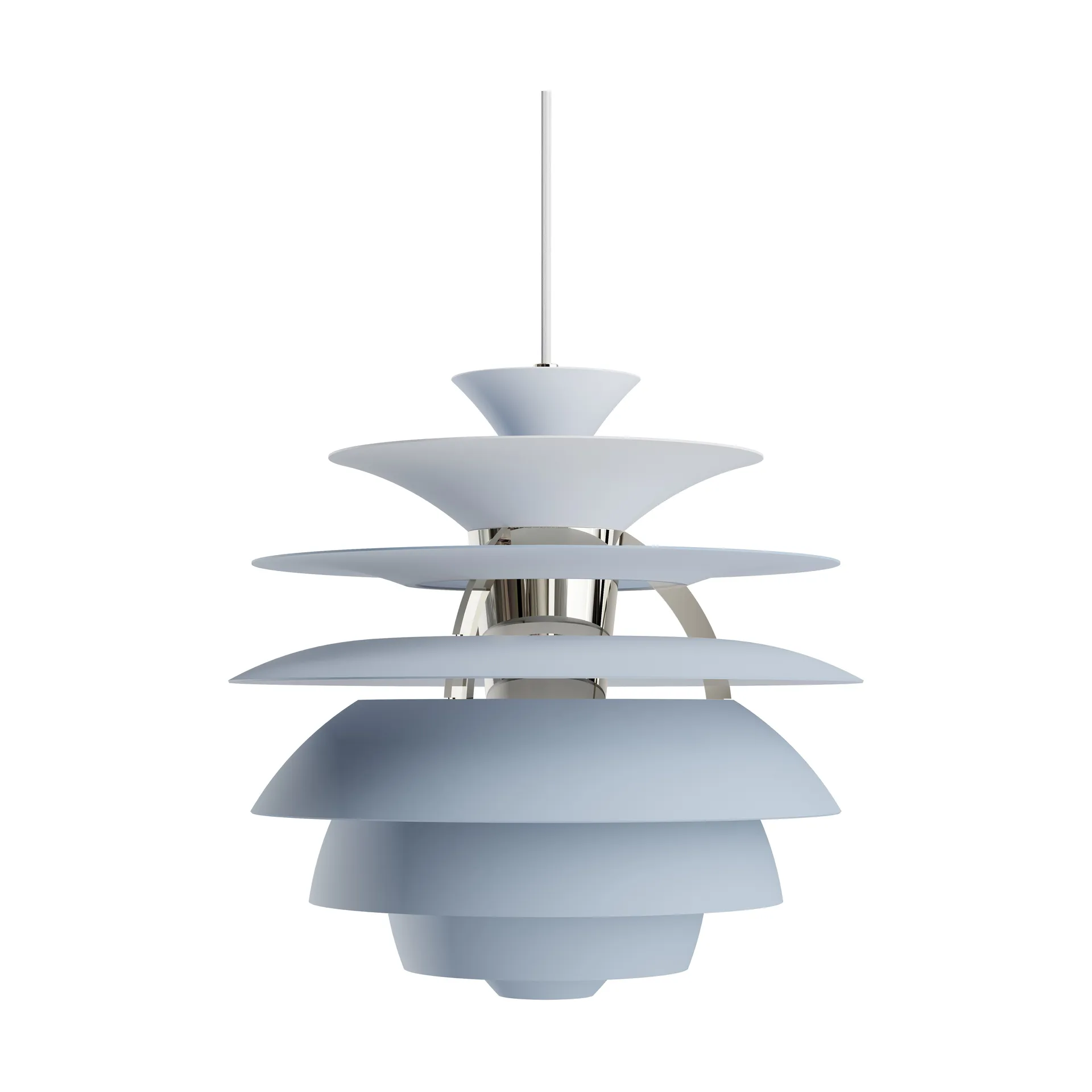 PH Snowball pendant lamp, Dusty blue-chrome Louis Poulsen