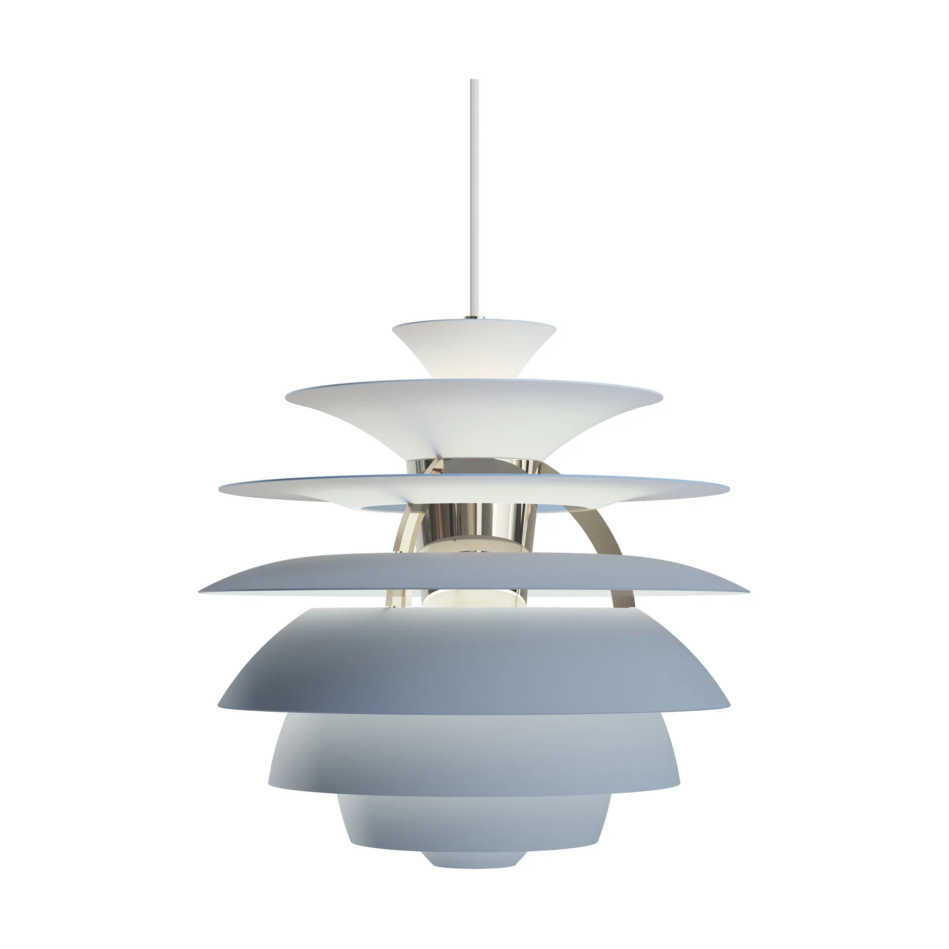 PH Snowball pendant lamp, Dusty blue-chrome Louis Poulsen