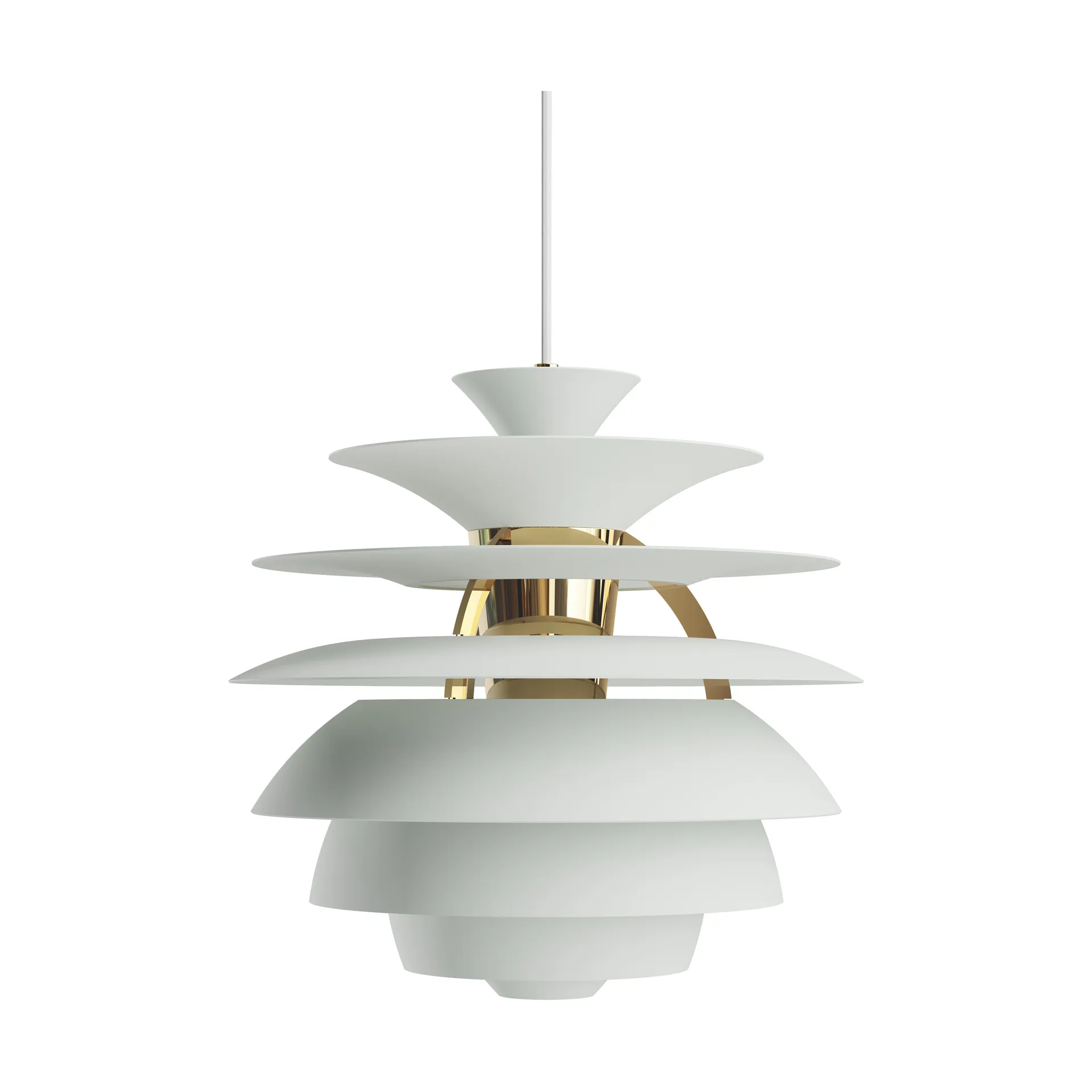 PH Snowball pendant lamp, Dusty green-brass Louis Poulsen