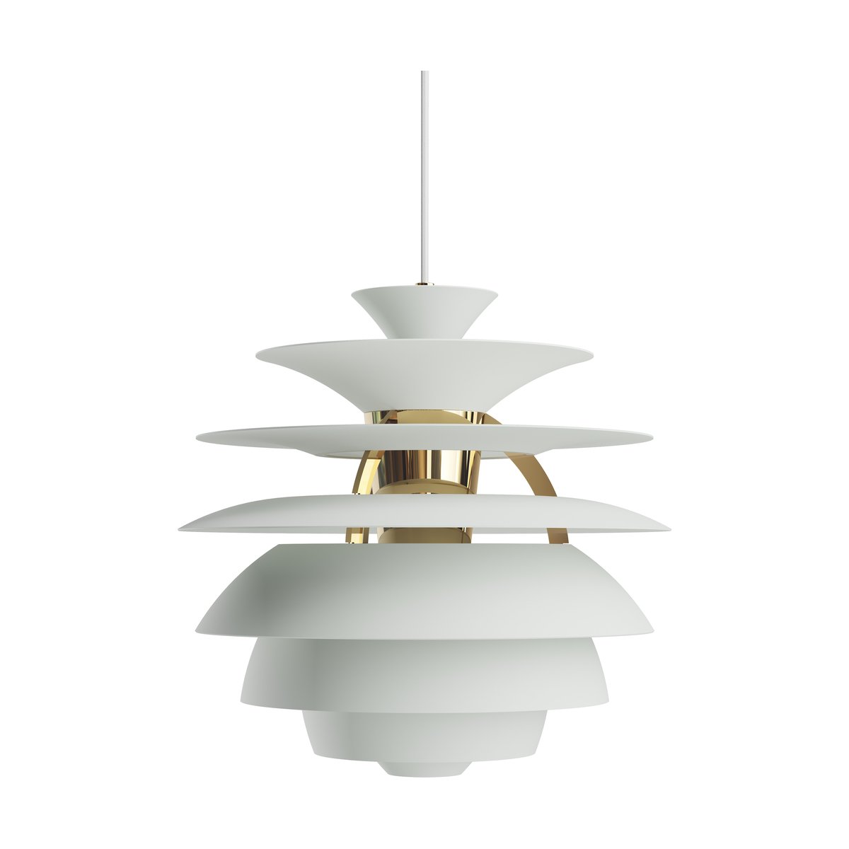 Louis Poulsen PH Snowball pendant lamp Dusty green-brass