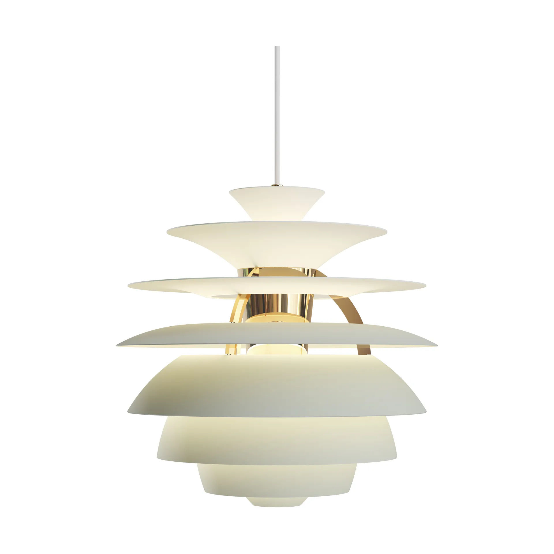 PH Snowball pendant lamp, Dusty green-brass Louis Poulsen