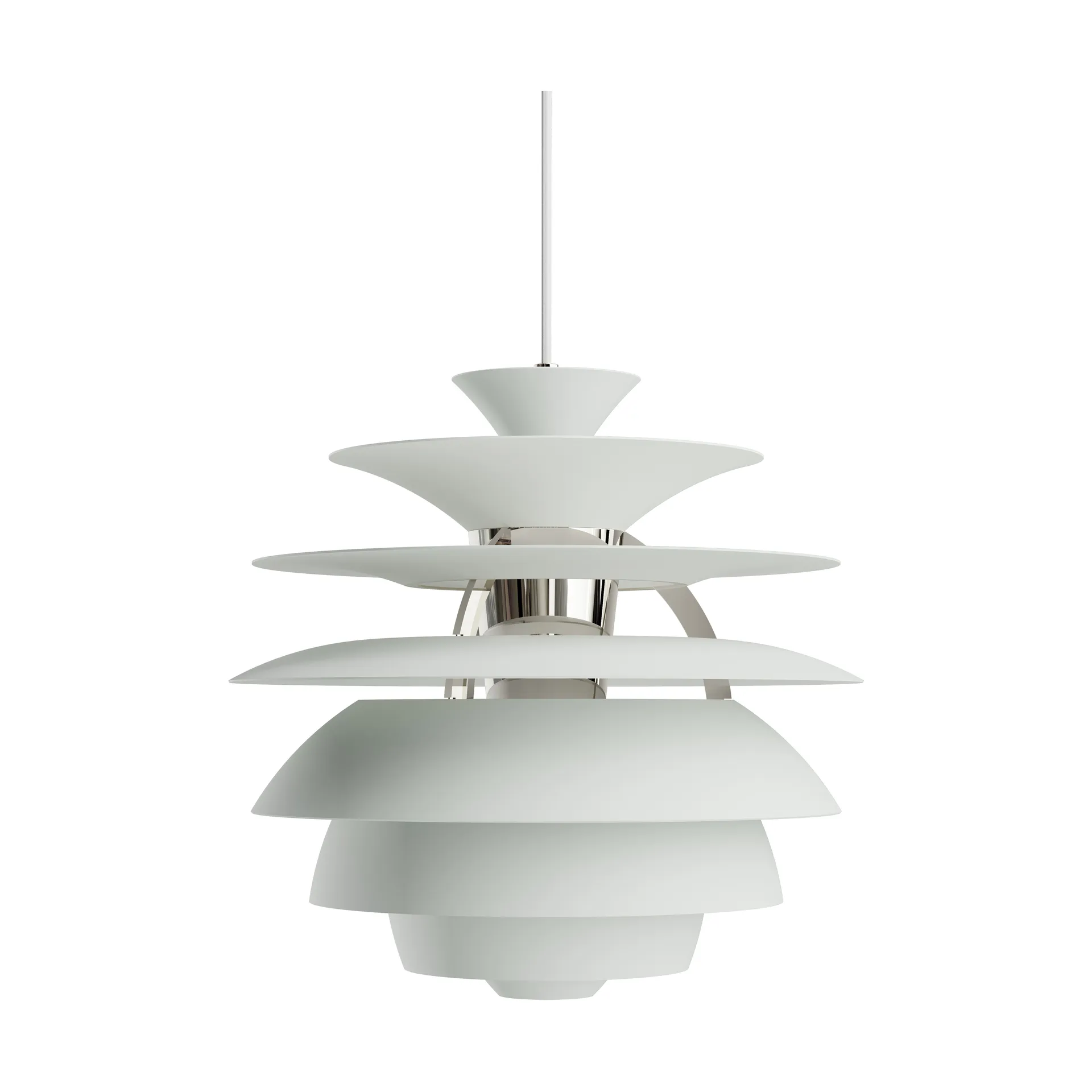 PH Snowball pendant lamp, Dusty green-chrome Louis Poulsen