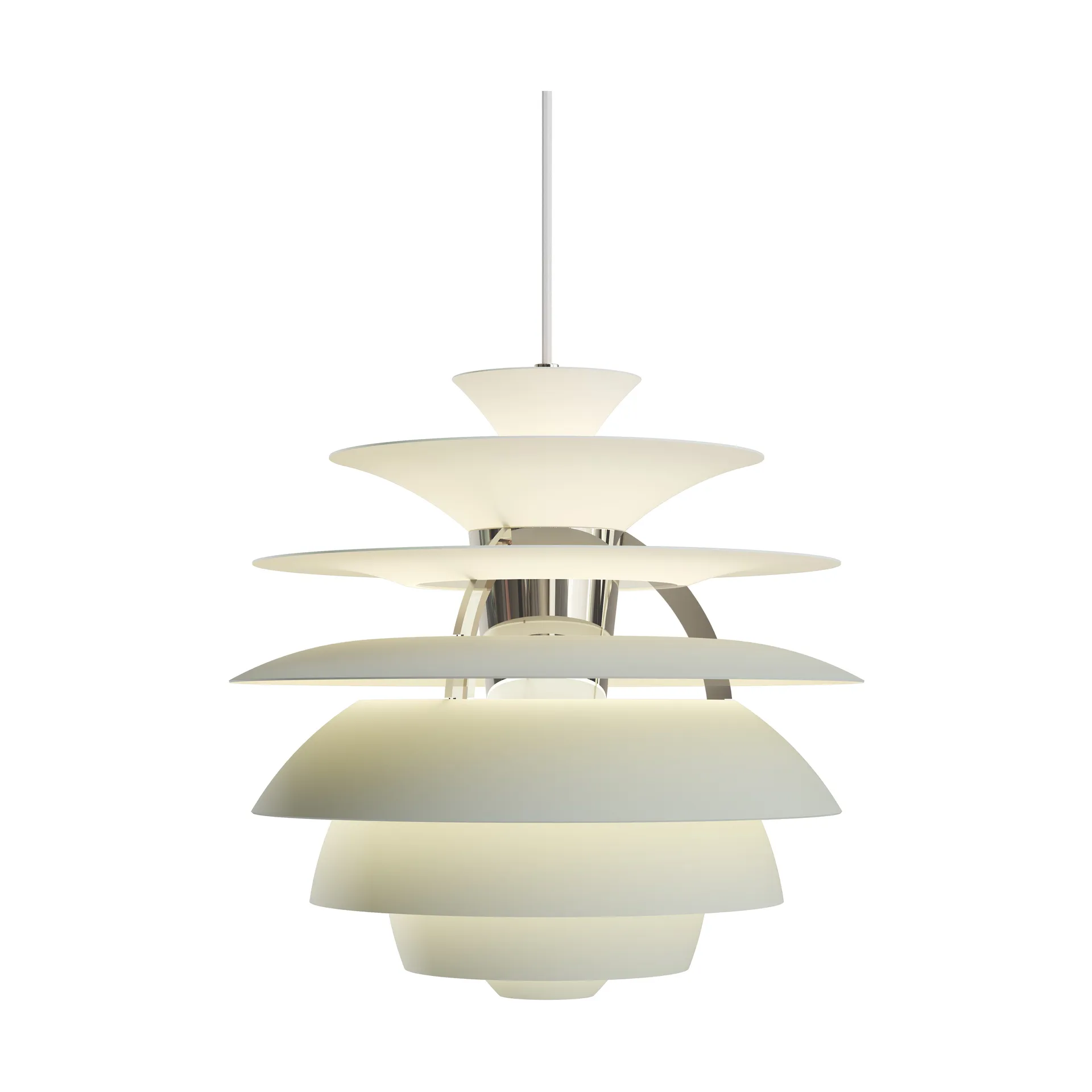 PH Snowball pendant lamp, Dusty green-chrome Louis Poulsen