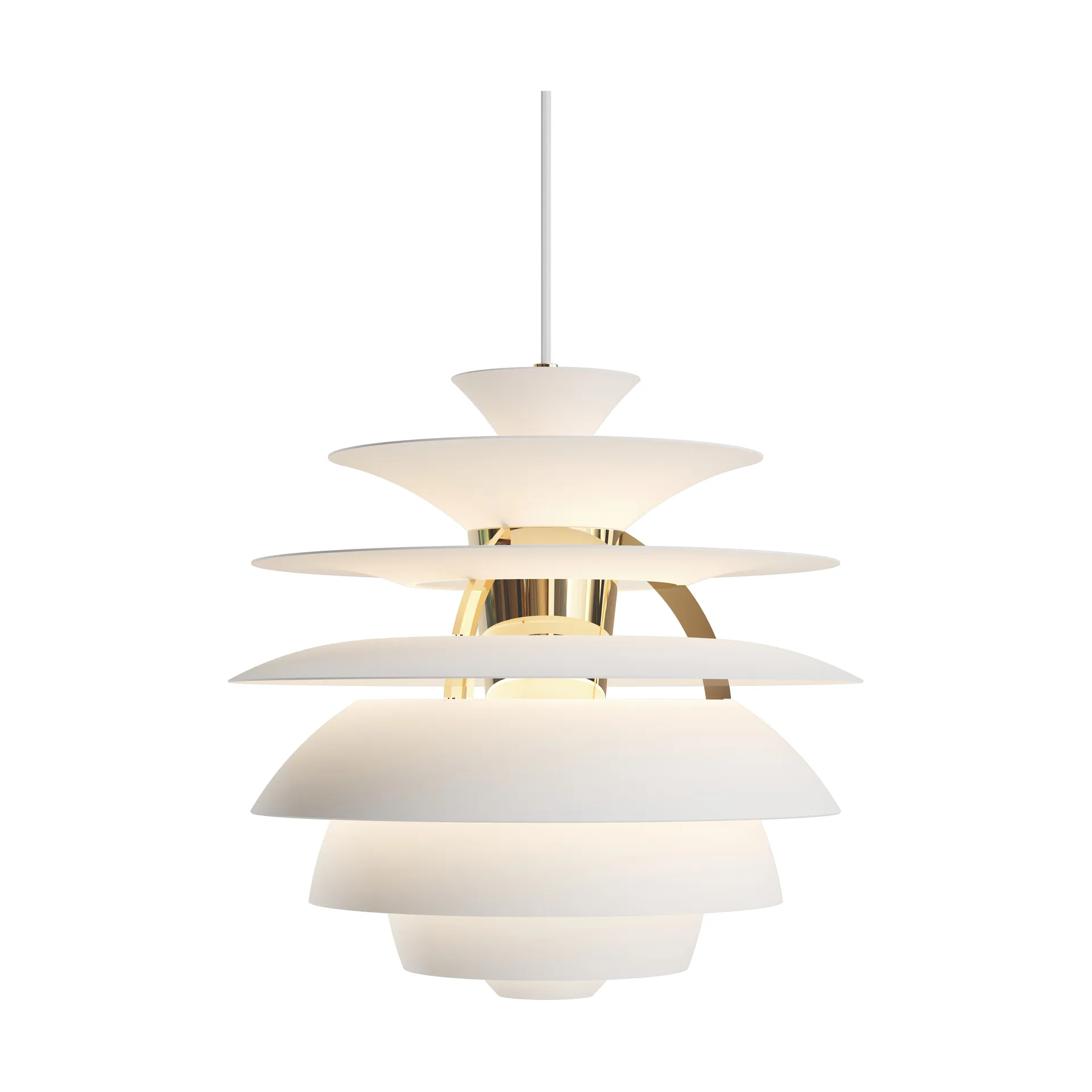 PH Snowball pendant lamp, Soft white-brass Louis Poulsen
