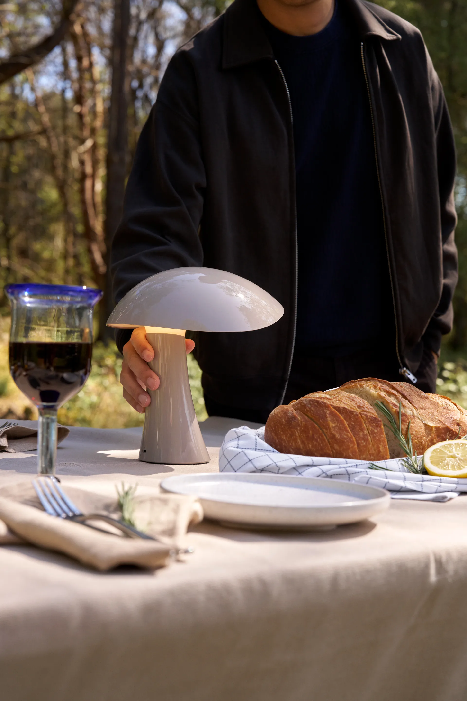 Rumee 220 portable table lamp, Earth Grey Louis Poulsen