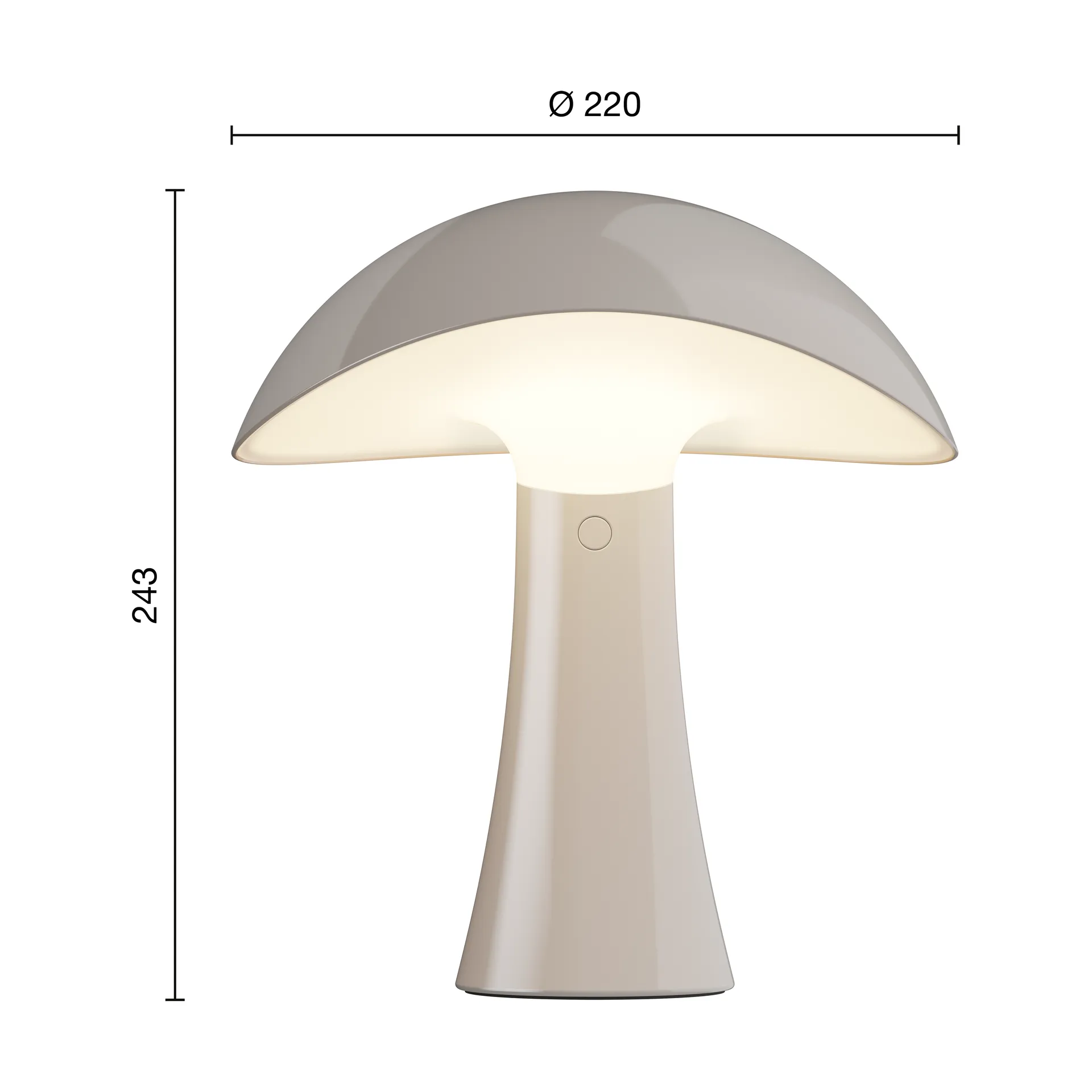 Rumee 220 portable table lamp, Earth Grey Louis Poulsen