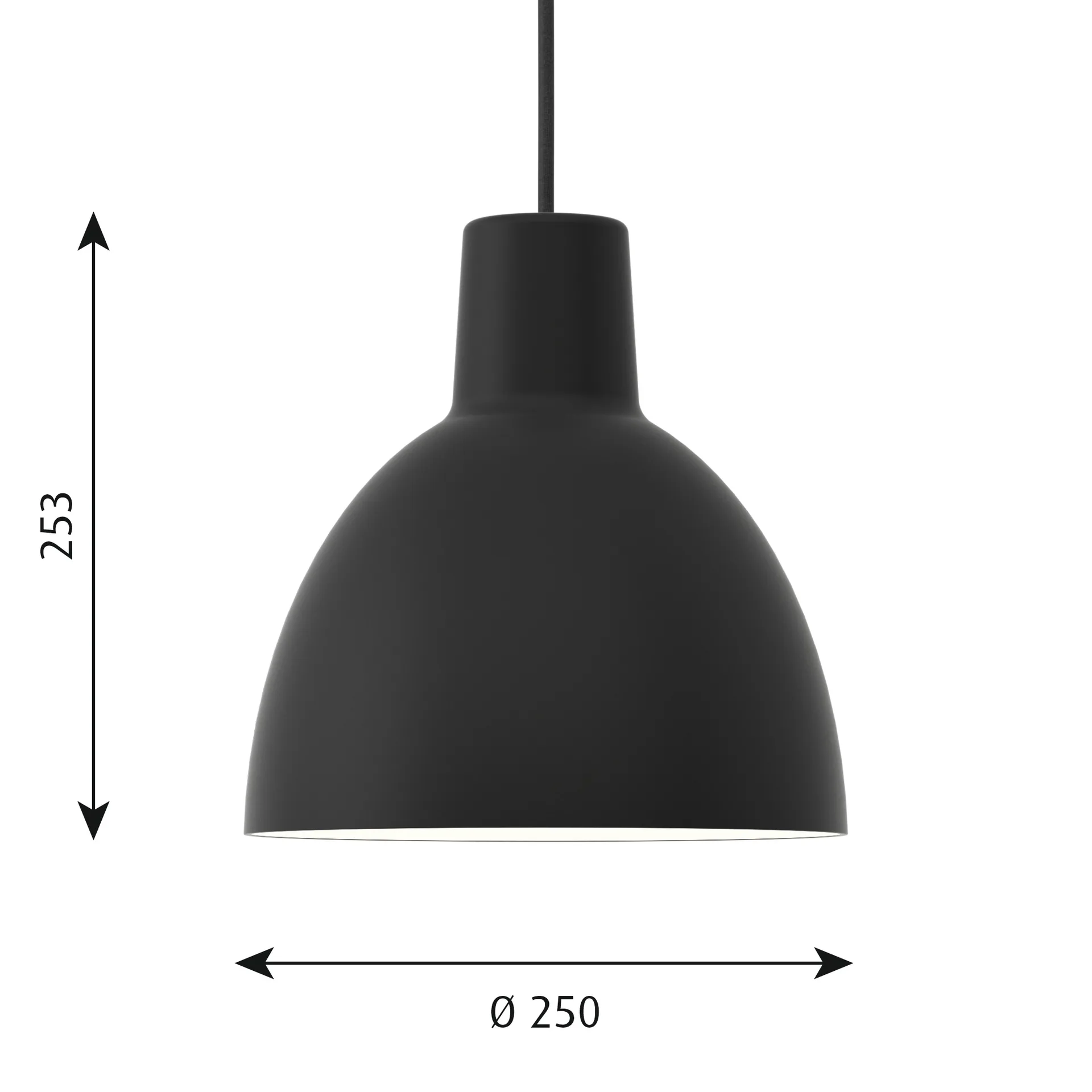 Toldbod 250 pendant lamp, Black Louis Poulsen