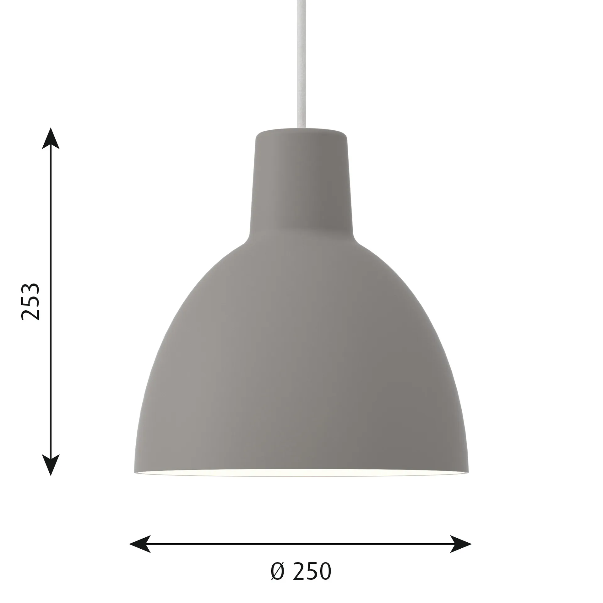 Toldbod 250 pendant lamp, Light grey Louis Poulsen