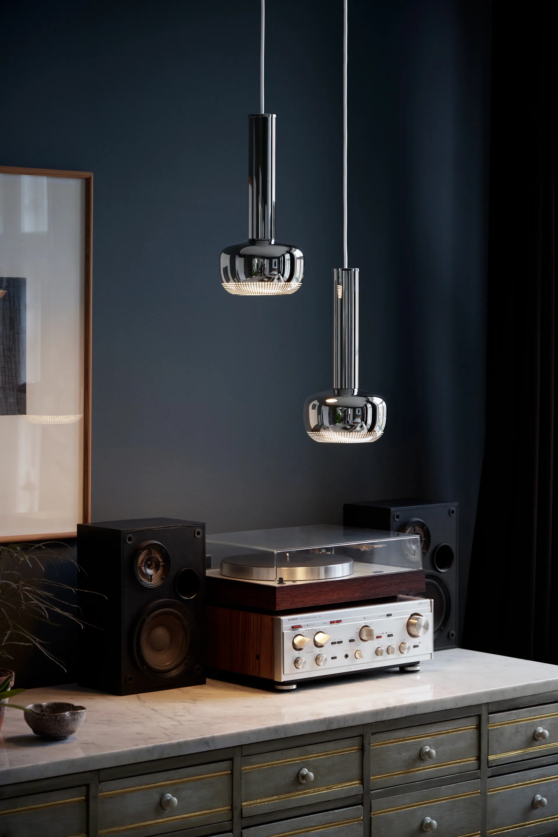 VL 56 pendant lamp, Chromed high gloss Louis Poulsen