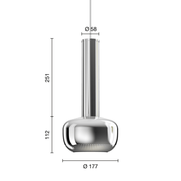 VL 56 pendant lamp - Chromed high gloss - Louis Poulsen