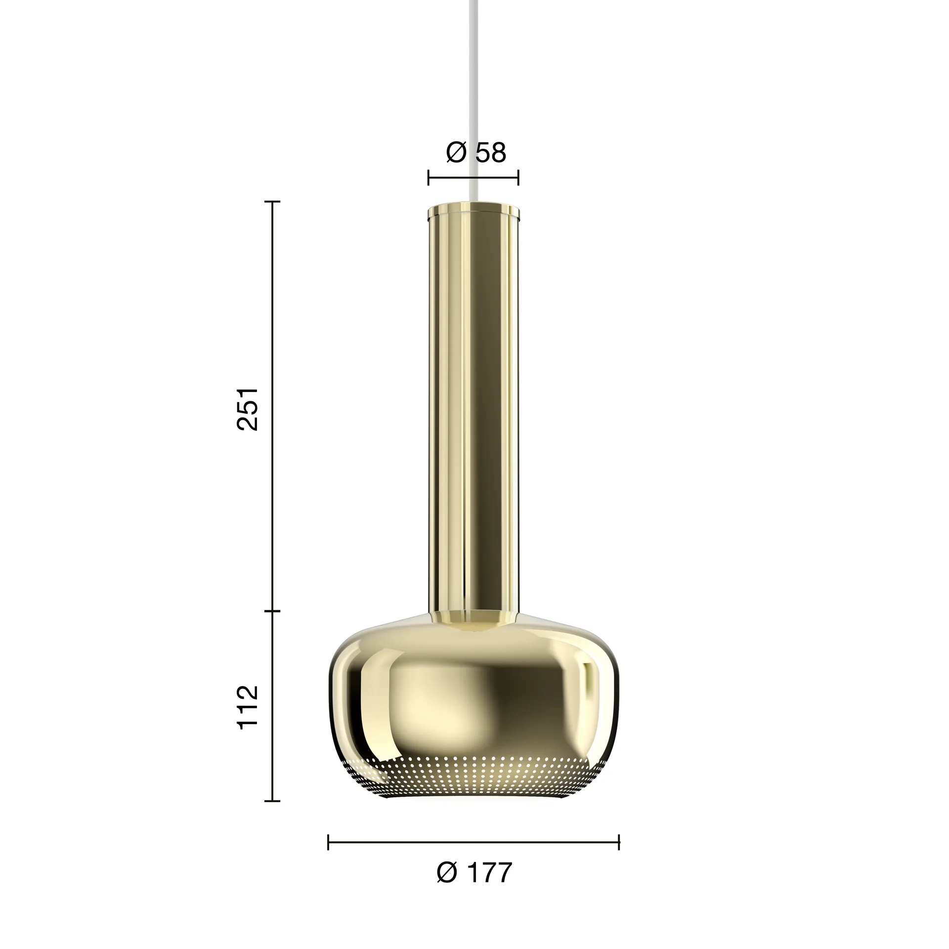VL 56 pendant lamp, Polished brass Louis Poulsen