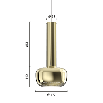 VL 56 pendant lamp - Polished brass - Louis Poulsen