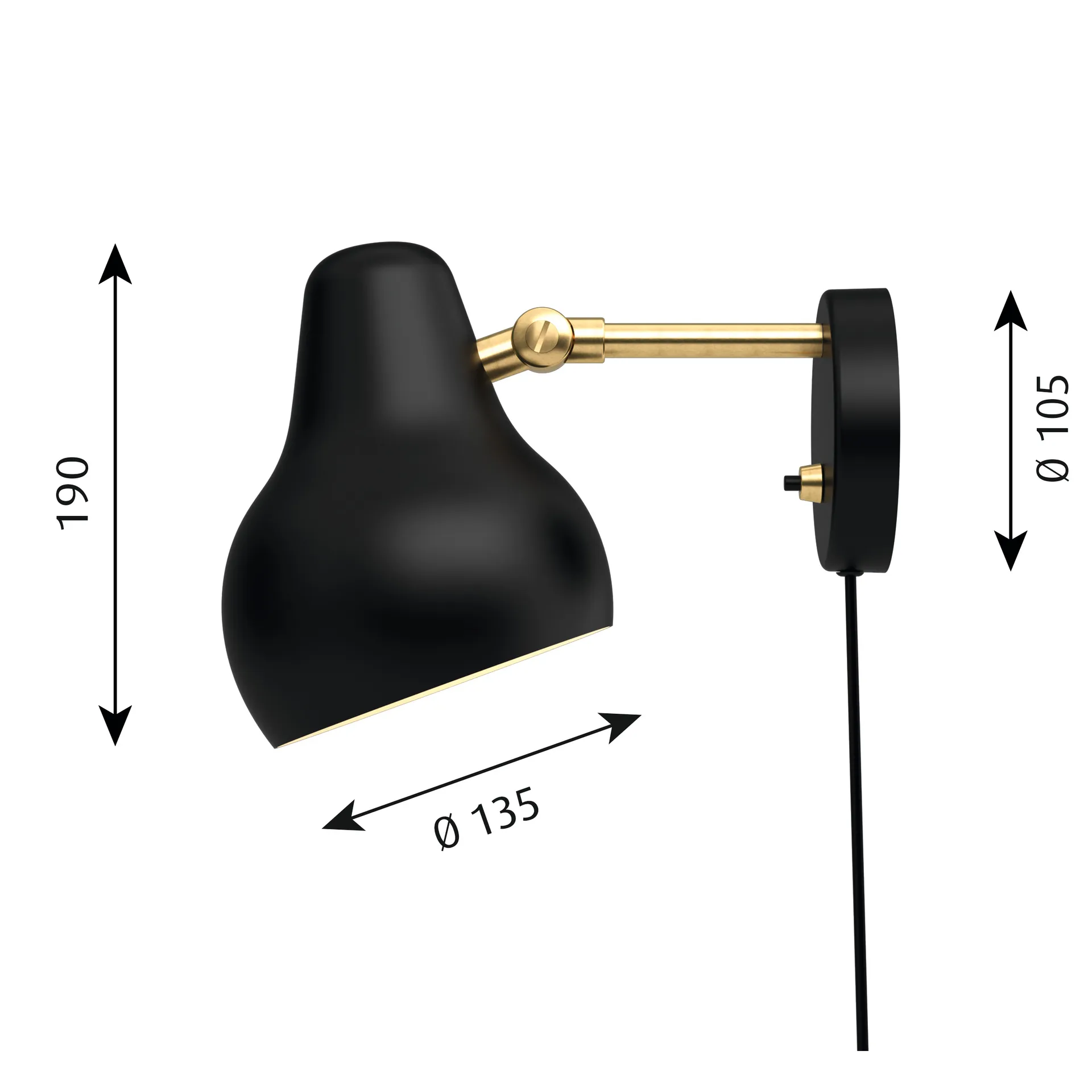 VL38 wall lamp, Black Louis Poulsen