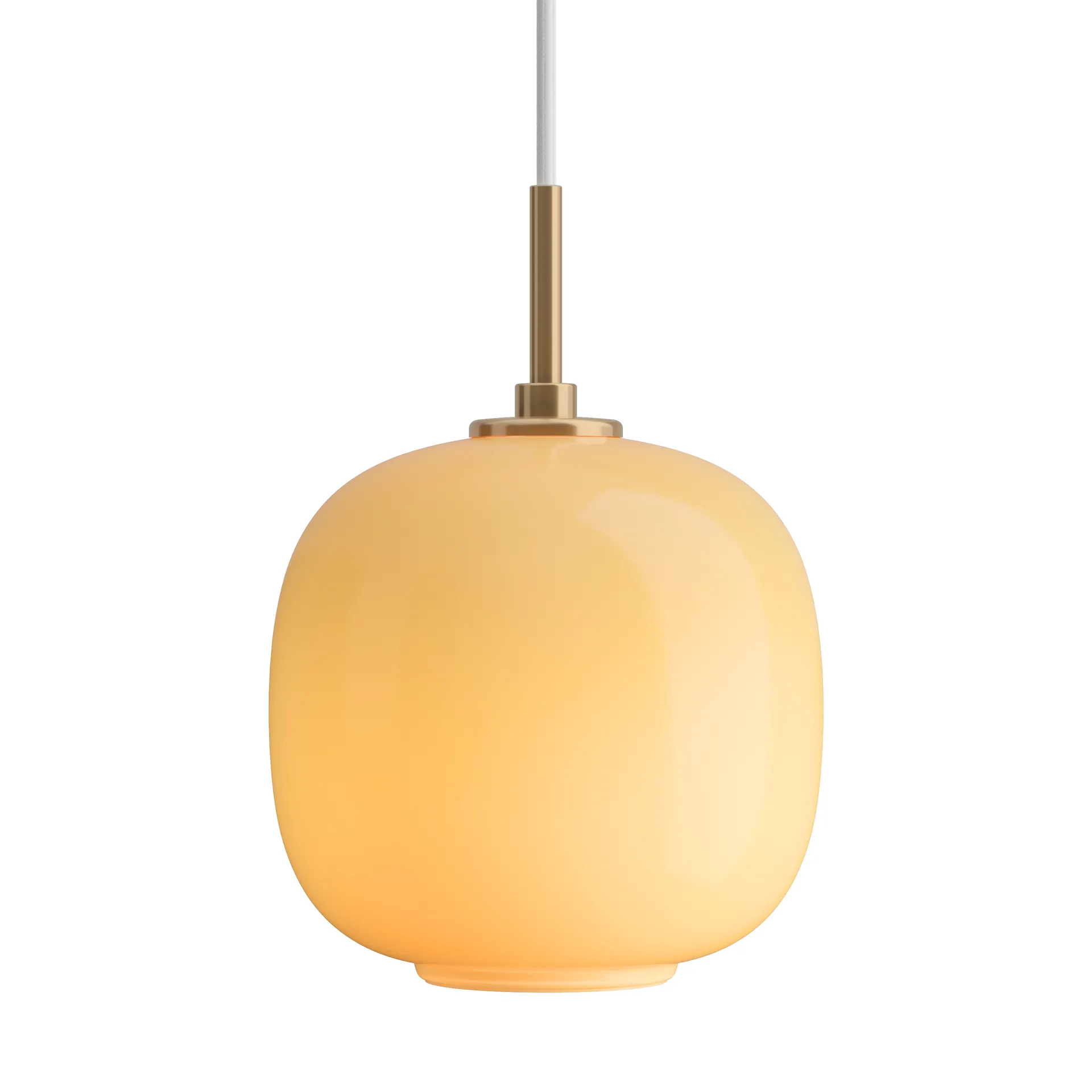 VL45 Radiohus pendant lamp Ø17.5 cm, Brass-amber glass Louis Poulsen