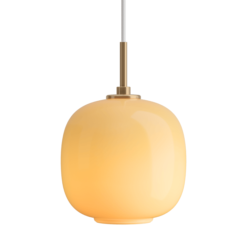 Louis Poulsen VL45 Radiohus pendant lamp Ø17.5 cm Brass-amber glass