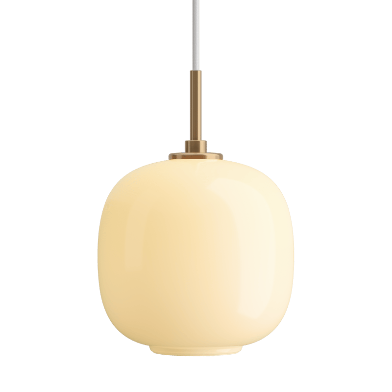 Louis Poulsen VL45 Radiohus pendant lamp Ø17.5 cm Brass-pale yellow glass