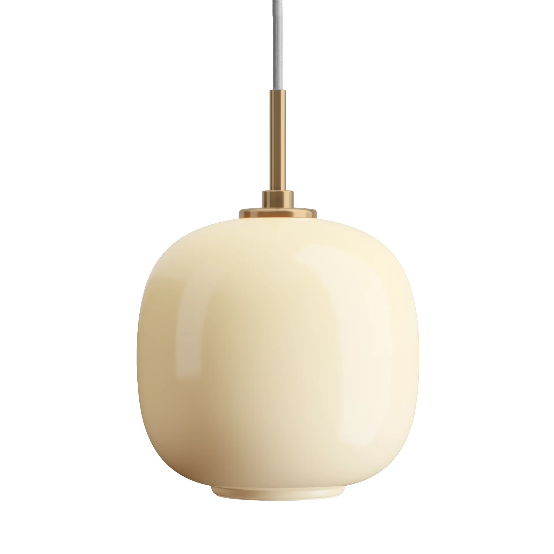 VL45 Radiohus pendant lamp Ø17.5 cm, Brass-pale yellow glass Louis Poulsen