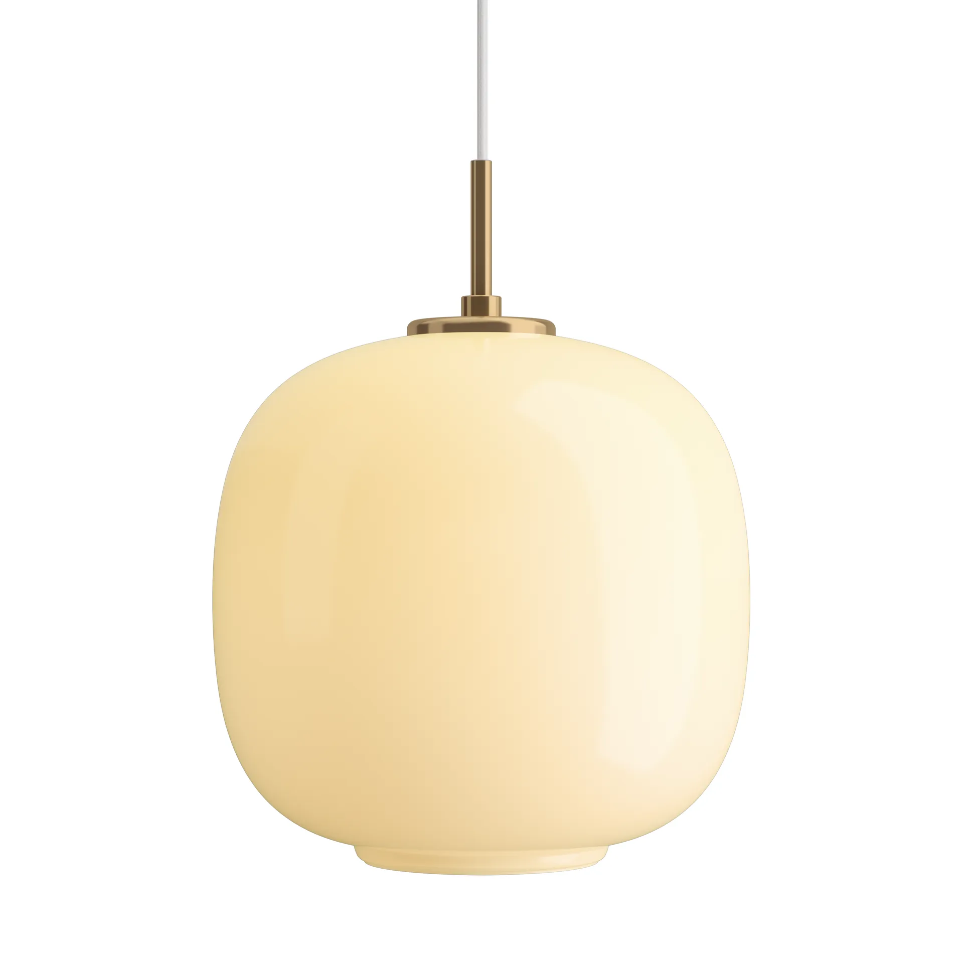 VL45 Radiohus pendant lamp Ø25 cm, Brass-pale yellow glass Louis Poulsen