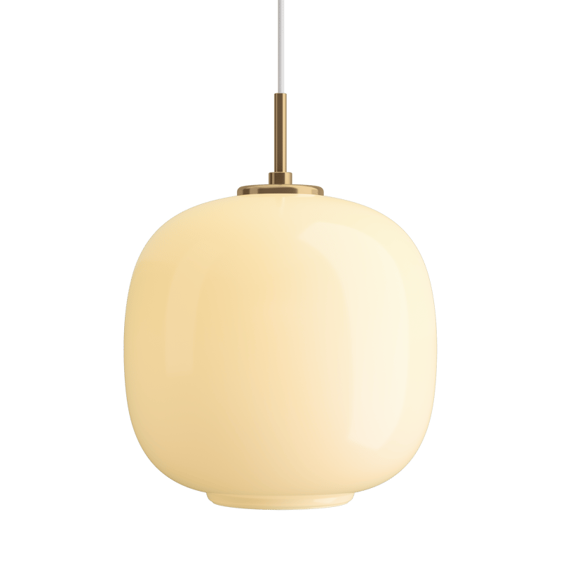 Louis Poulsen VL45 Radiohus pendant lamp Ø25 cm Brass-pale yellow glass