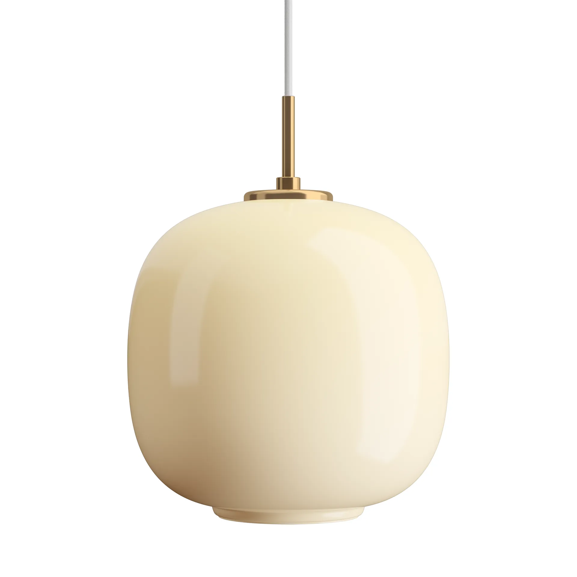 VL45 Radiohus pendant lamp Ø25 cm, Brass-pale yellow glass Louis Poulsen