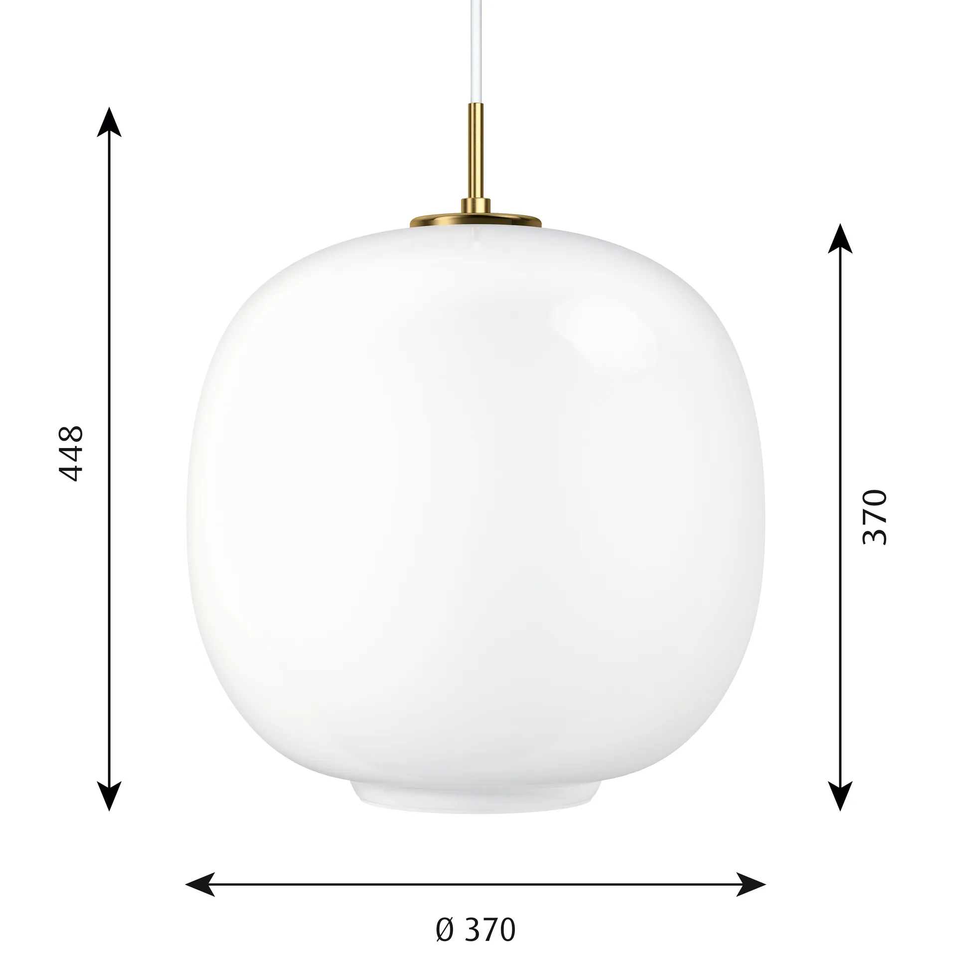 VL45 Radiohus pendant lamp Ø37 cm, Brass-white opal glass Louis Poulsen