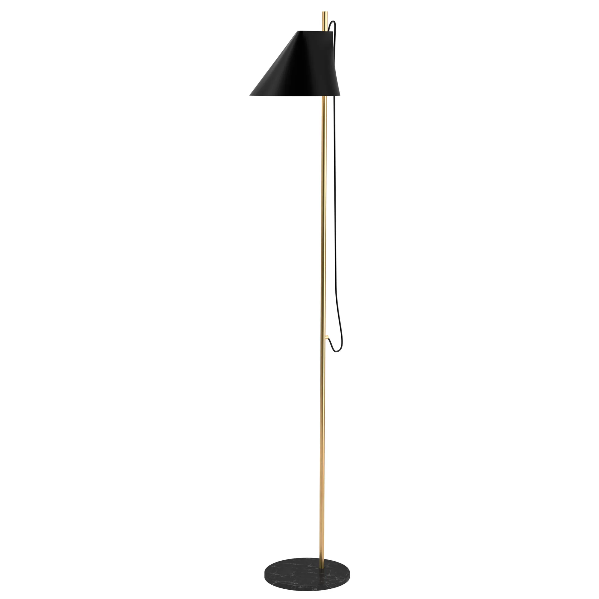 Yuh floor lamp, Black-brass Louis Poulsen