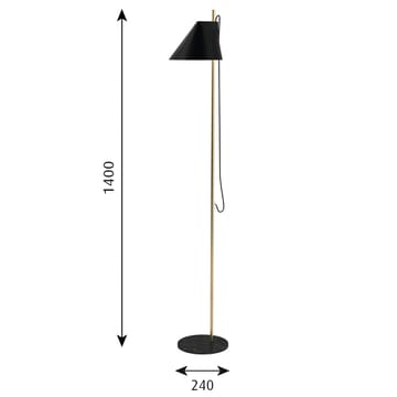 Yuh floor lamp - Black-brass - Louis Poulsen