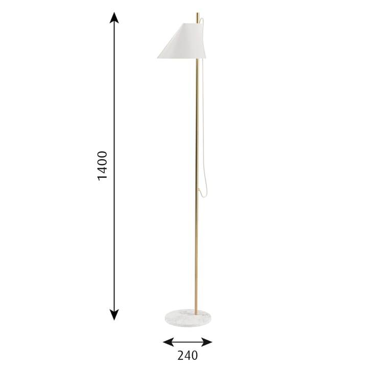 Yuh floor lamp - White-brass - Louis Poulsen